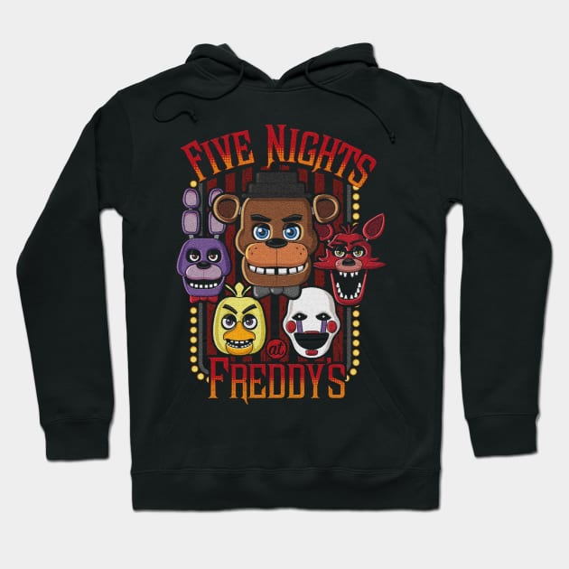 Five Nights at Freddys Face Hoodie by Ilustra Zee Art